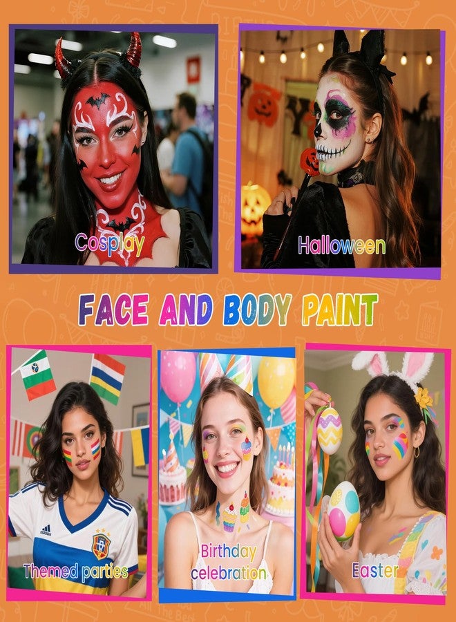 BRIMFULITE Green Face Paint, Water Based Facepaint, Non Toxic Green Body Paint, High Pigment Face Painting for Halloween, Easter, Themed Parties, Cosplay 1.06 Oz. - Image 5